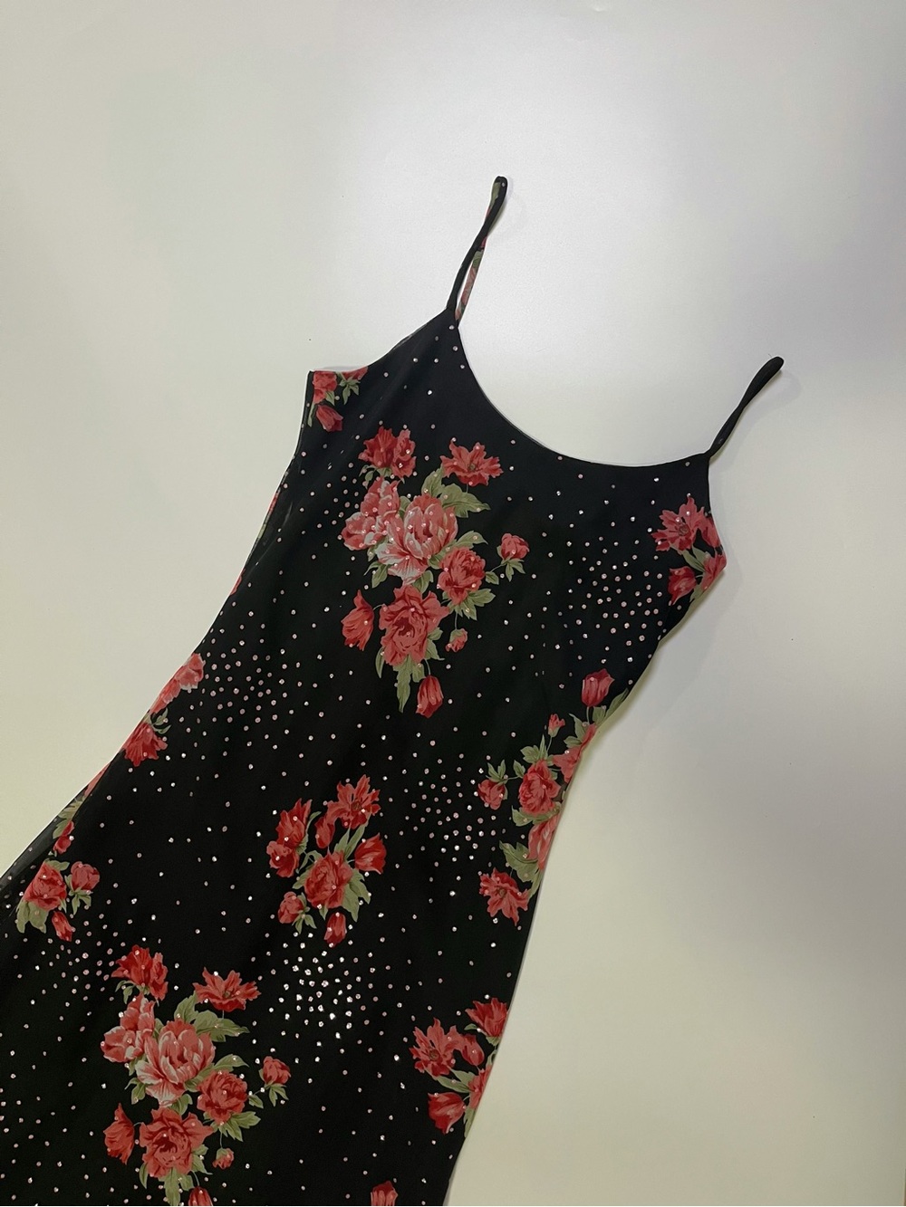 y2k floral and glitter maxi dress